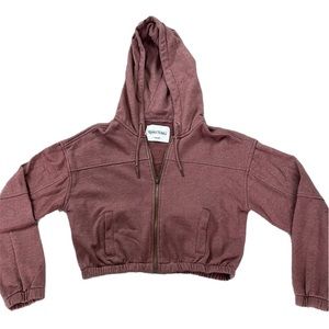 Reserve Fairfax Zip Up Cropped Hoodie Size Small tiny flaw